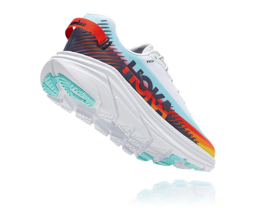 Running Shoes Mens - Hoka One One Ironman Rincon 2 - White/Blue - QNHKSUV-07